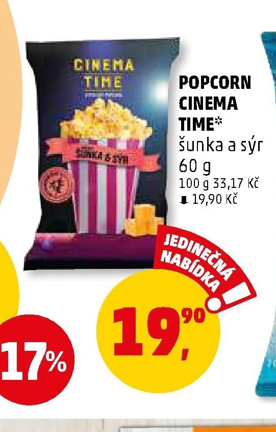 POPCORN CINEMA TIME šunka a sýr