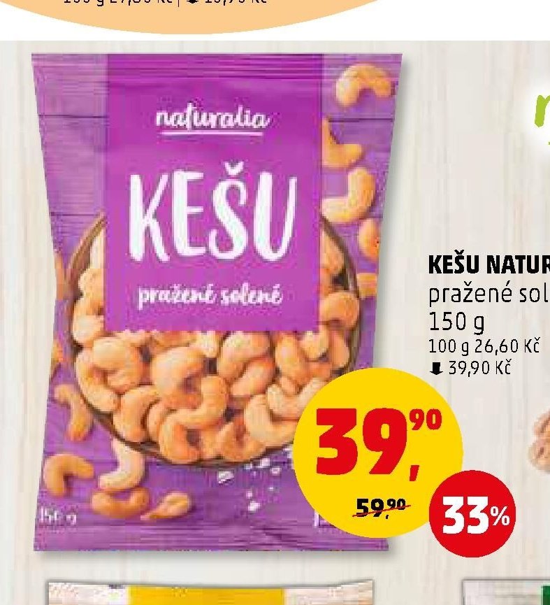 KEŠU NATURALIA pražené solené