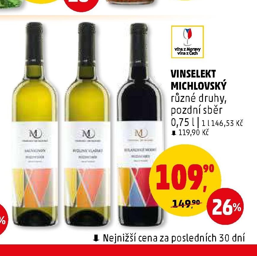 Vinselekt Michlovský různé druhy, pozdní sběr
