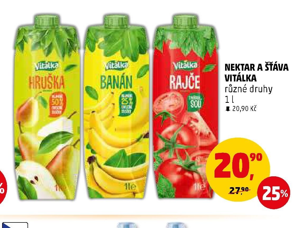 NEKTAR A ŠŤÁVA VITÁLKA různé druhy