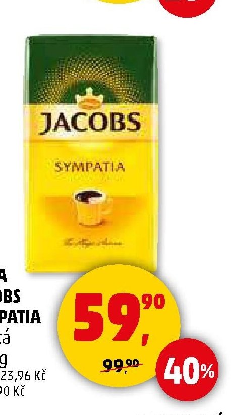 KÁVA JACOBS SYMPATIA mletá