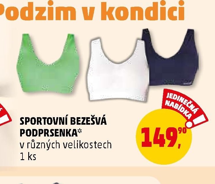 SPORTOVNÍ BEZEŠVÁ PODPRSENKA*