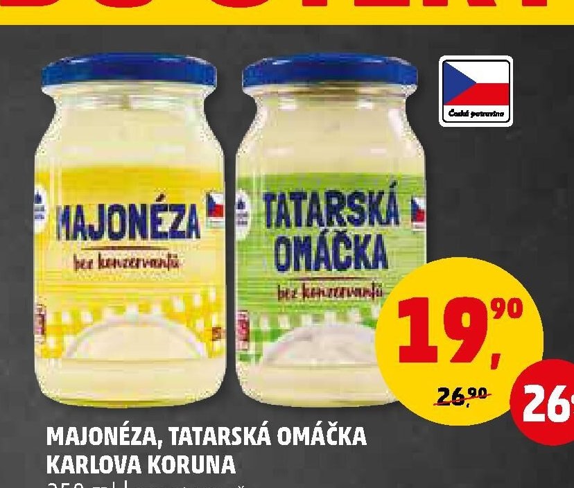 Majonéza, tatarská omáčka Karlova Koruna