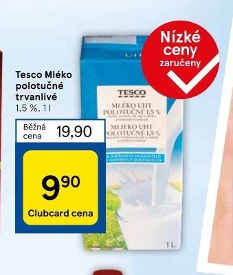 Tesco Mléko polotučné trvanlivé