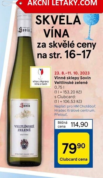 Vinné sklepy Sovín Veltlínské zelené