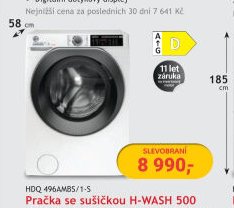 Hoover Pračka se sušičkou H-WASH 500 HDQ 496AMBS/1-S
