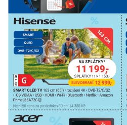 HISENSE SMART QLED TV 163 cm