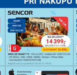 SENCOR MINI LED SMART TV 139 cm