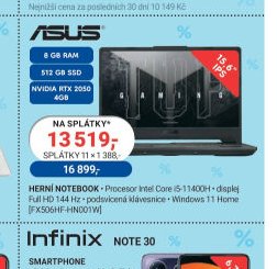 ASUS HERNÍ NOTEBOOK