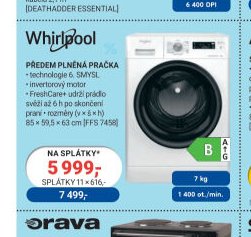 WHIRLPOOL PŘEDEM PLNĚNÁ PRAČKA