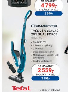 Rowenta Tyčový vysavač 2v1 Dual Force RH6751WO