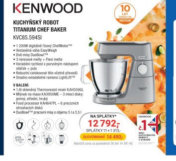 KUCHYŇSKÝ ROBOT TITANIUM CHEF BAKER KVC85.594SI