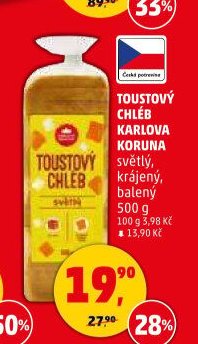 Toustový chléb Karlova Koruna