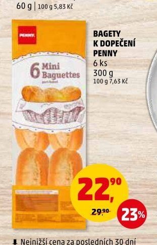 BAGETY K DOPEČENÍ PENNY 6 ks 300 g
