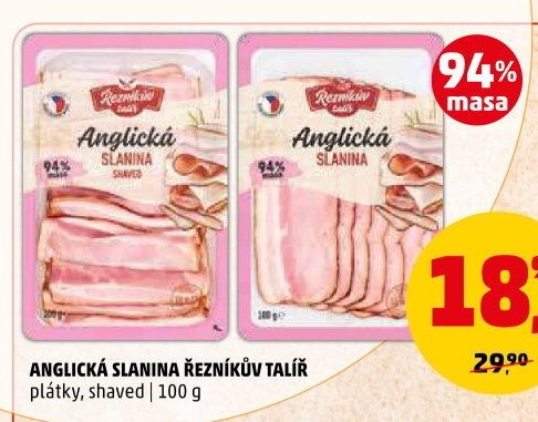 ANGLICKÁ SLANINA ŘEZNÍKŮV TALÍŘ plátky, shaved | 100 g