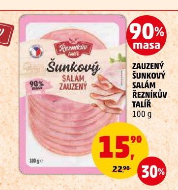 ŠUNKOVÝ SALÁM ZAUZENÝ ŘEZNÍKŮV TALÍŘ 100 g