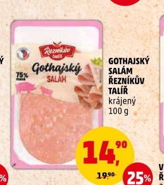 GOTHAJSKÝ SALÁM ŘEZNÍKŮV TALÍŘ krájený 100 g