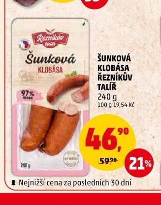 ŠUNKOVÁ KLOBÁSA ŘEZNÍKŮV TALÍŘ 240 g