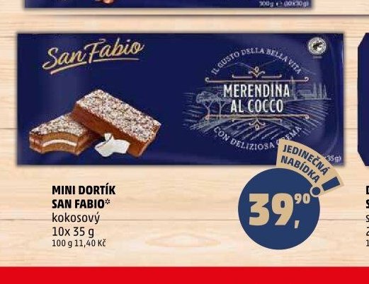 Mini dortík San Fabio kokosový