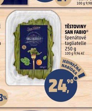 TĚSTOVINY SAN FABIO špenátové tagliatelle