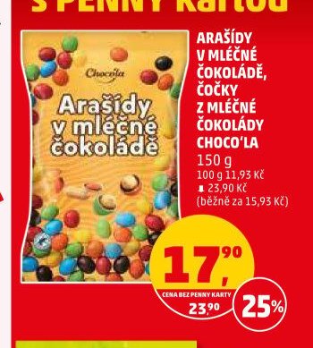 Arašídy v mléčné čokoládě Choco'la