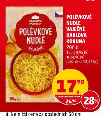 POLÉVKOVÉ NUDLE VAJEČNÉ KARLOVA KORUNA