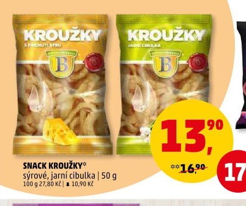 SNACK KROUŽKY* sýrové, jarní cibulka