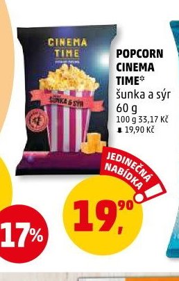 POPCORN CINEMA TIME šunka a sýr