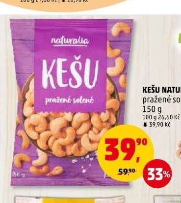 KEŠU NATURALIA pražené solené
