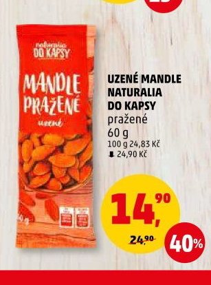 UZENÉ MANDLE NATURALIA DO KAPSY pražené