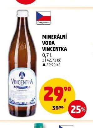 Minerální voda Vincentka 0,7 l