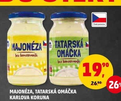 Majonéza, tatarská omáčka Karlova Koruna
