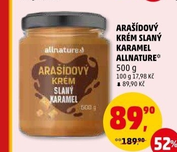 Arašídový krém Allnature
