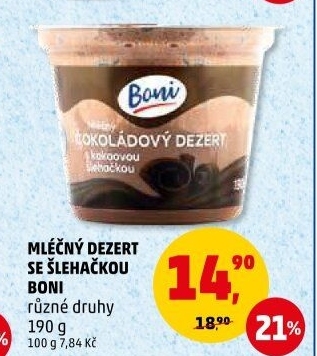 Dezert mléčný se šlehačkou Boni