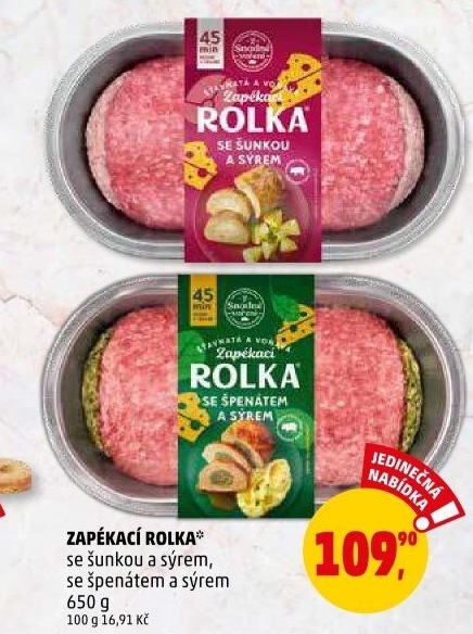 Rolka se špenátem a sýrem Snadné vaření Kostelecké uzeniny