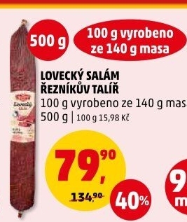 Salám lovecký Řezníkův talíř