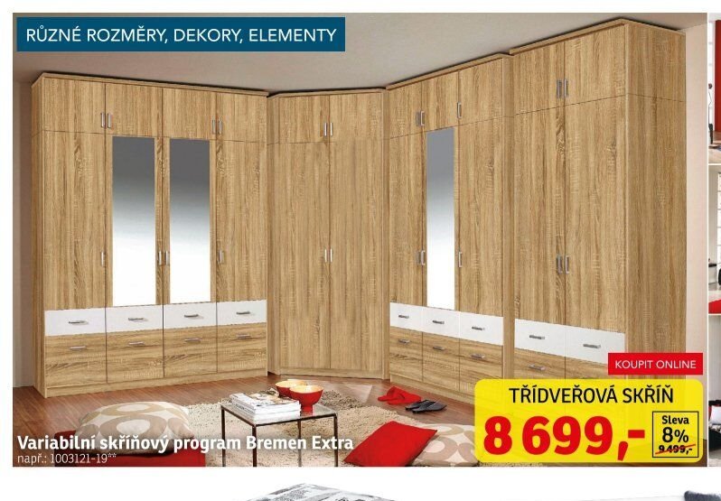 Variabilní skříňový program Bremen Extra
