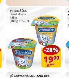 PRIBINÁČEK různé druhy 125 g