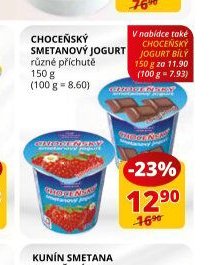 CHOCEŇSKÝ SMETANOVÝ JOGURT různé příchutě 150 g