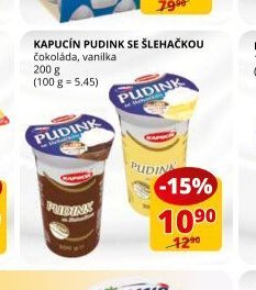 KAPUCÍN PUDINK SE ŠLEHAČKOU čokoláda, vanilka 200 g