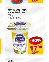 KUNÍN SMETANA NA VAŘENÍ 12% 200 g