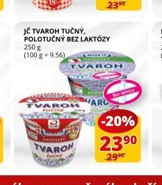 JČ TVAROH TUČNÝ, POLOTUČNÝ BEZ LAKTÓZY 250 g