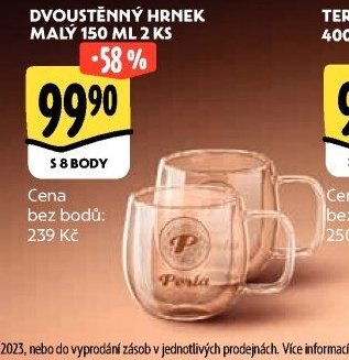 DVOUSTĚNNÝ HRNEK MALÝ 150 ML 2 KS