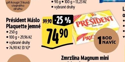 Président Máslo Plaquette jemné