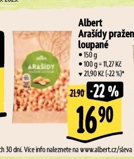 Albert Arašídy pražené loupané