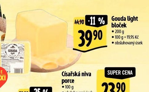 Gouda light bloček 200 g