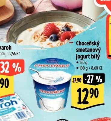 Choceňský smetanový jogurt bílý