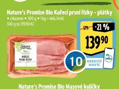 Nature's Promise Bio Kuřecí prsní řízky - plátky