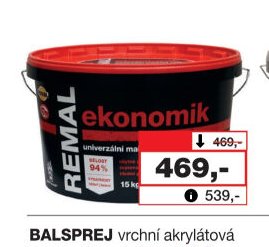 REMAL Ekonomik univerzální bílá malířská barva, 15 kg