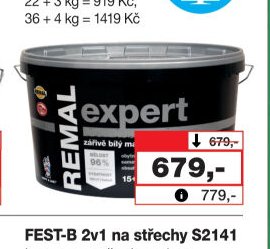 REMAL Expert zářivě bílý malířský nátěr, 15 + 3 kg